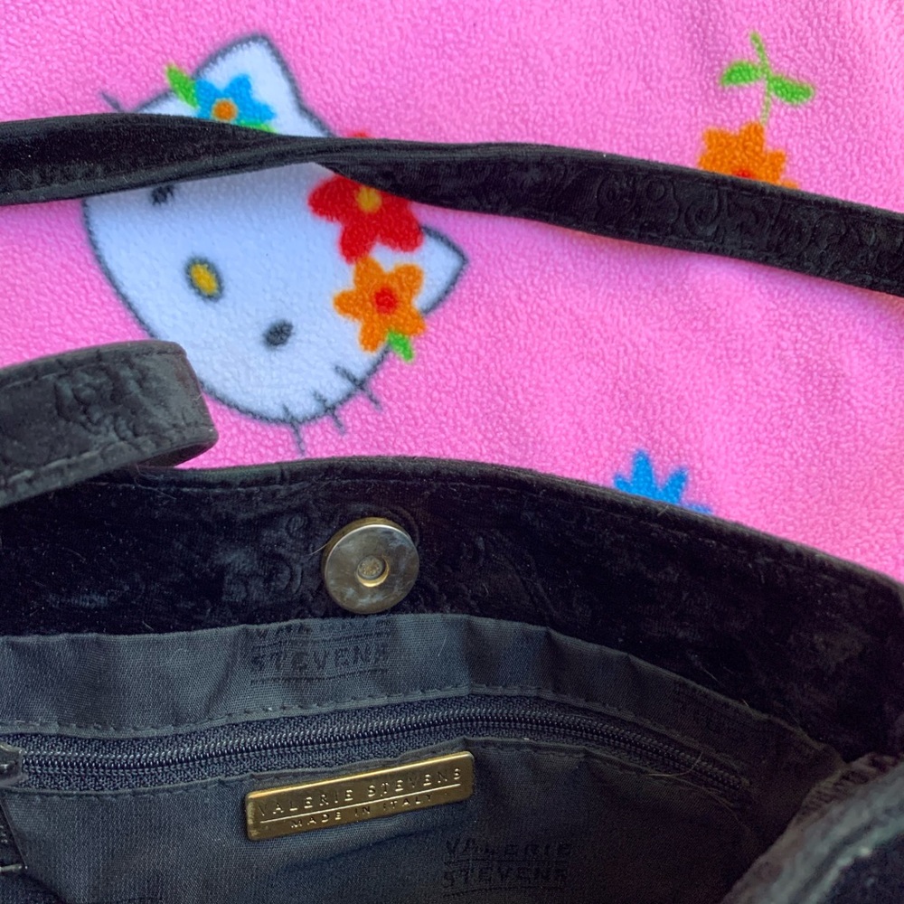 Valerie Stevens Black Velvet Shoulder Bag - Picture 3 of 4